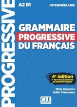 کتاب گرامر پروگرسیو فرانسه Grammaire Progressive Du Francais A2 B1 - Intermediaire - 4ed +Corriges+CD رنگی