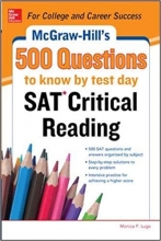 کتاب مک گروهیل 500 اس ای تی کریتیکال ریدینگ کوازشن  McGraw Hills 500 SAT Critical Reading Questions to Know by Test Day