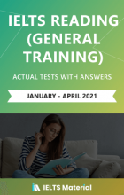 کتاب آیلتس ریدینگ جنرال ترینینگ (IELTS Reading (General Training) Actual Tests with Answers (January – April 2021